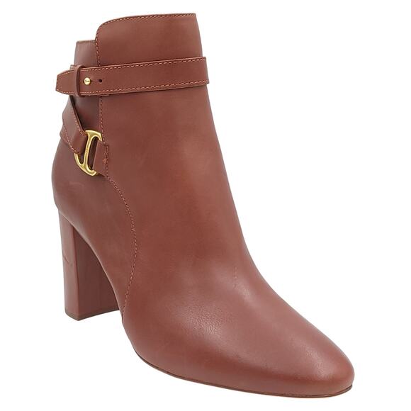 Lauren Ralph Lauren Women Madelyn Tall Heel Ankle Booties Size US 11M Saddle Tan - Picture 1 of 9
